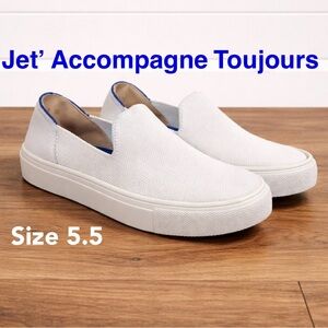 💙🤍🔥Jet’ Accompagne Toujours Slip-On Sneakers 35 (size 5-5.5) White Shoes